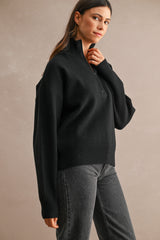ERICA KNITTED HALF ZIP UP PULL OVER SWEATER TOP