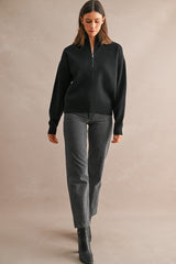 ERICA KNITTED HALF ZIP UP PULL OVER SWEATER TOP
