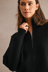 ERICA KNITTED HALF ZIP UP PULL OVER SWEATER TOP