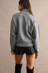 ERICA KNITTED HALF ZIP UP PULL OVER SWEATER TOP