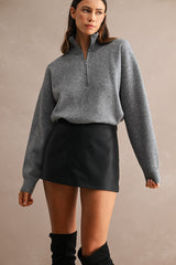 ERICA KNITTED HALF ZIP UP PULL OVER SWEATER TOP