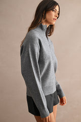 ERICA KNITTED HALF ZIP UP PULL OVER SWEATER TOP