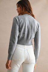 FABLE KNITTED EMBROIDERY CARDIGAN TOP