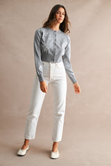 FABLE KNITTED EMBROIDERY CARDIGAN TOP