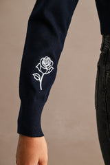 FABLE KNITTED EMBROIDERY CARDIGAN TOP