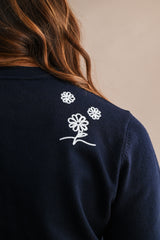 FABLE KNITTED EMBROIDERY CARDIGAN TOP