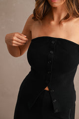 SURY RIBBED KNIT TUBE TOP