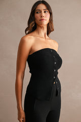 SURY RIBBED KNIT TUBE TOP