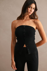 SURY RIBBED KNIT TUBE TOP