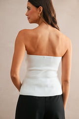 SURY RIBBED KNIT TUBE TOP