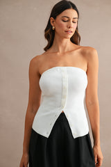 SURY RIBBED KNIT TUBE TOP