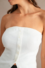 SURY RIBBED KNIT TUBE TOP