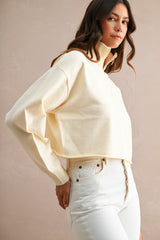 IMANI HALF ZIP UP SWEATER CROP TOP
