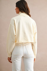IMANI HALF ZIP UP SWEATER CROP TOP