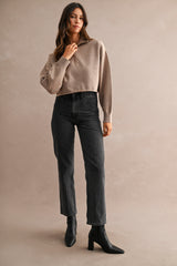 IMANI HALF ZIP UP SWEATER CROP TOP