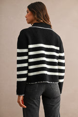 KARSYN STITCH DETAIL COLLAR SWEATER TOP