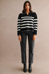KARSYN STITCH DETAIL COLLAR SWEATER TOP