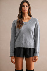 KAYLA V NECK PULL OVER SWEATER TOP