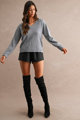KAYLA V NECK PULL OVER SWEATER TOP