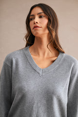 KAYLA V NECK PULL OVER SWEATER TOP