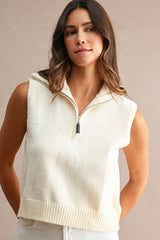 LINDEN HALF ZIP UP HIGH NECK KNITTED VEST