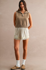 LINDEN HALF ZIP UP HIGH NECK KNITTED VEST