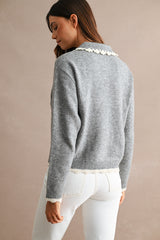 ARIEL TRIM DETAIL COLLAR KNITTED SWEATER