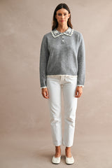 ARIEL TRIM DETAIL COLLAR KNITTED SWEATER