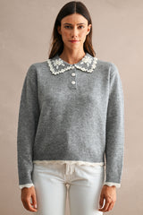 ARIEL TRIM DETAIL COLLAR KNITTED SWEATER