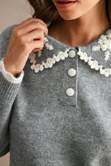 ARIEL TRIM DETAIL COLLAR KNITTED SWEATER
