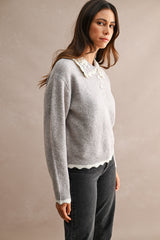 ARIEL TRIM DETAIL COLLAR KNITTED SWEATER