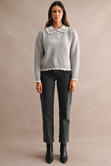 ARIEL TRIM DETAIL COLLAR KNITTED SWEATER