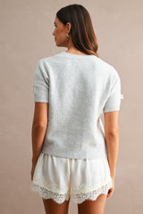 EMBER CONTRAST RIBBON DETAIL KNIT TOP