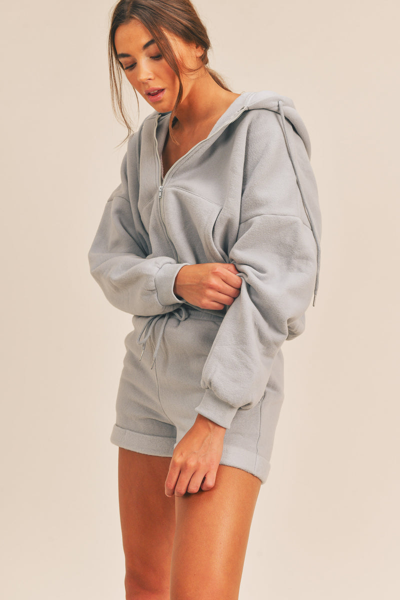 CARMEN OVERSIZED ZIPUP JACKET AND SHORT SET