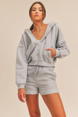 CARMEN OVERSIZED ZIPUP JACKET AND SHORT SET