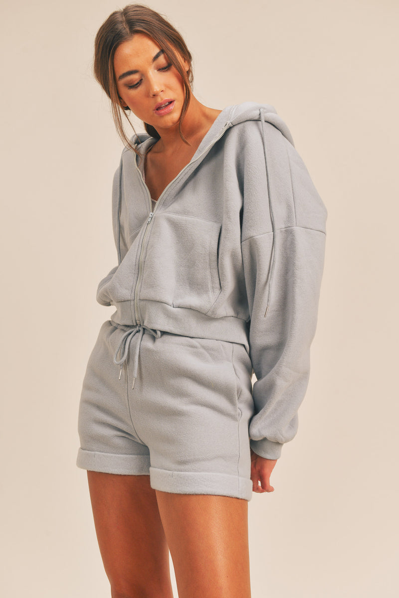 CARMEN OVERSIZED ZIPUP JACKET AND SHORT SET