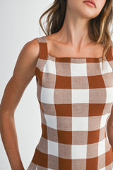 MARIE GINGHAM KNIT TOP