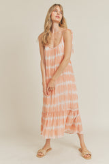 ADRIANNA TIE DYE GAUZE MIDI DRESS