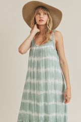 ADRIANNA TIE DYE GAUZE MIDI DRESS