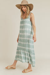 ADRIANNA TIE DYE GAUZE MIDI DRESS