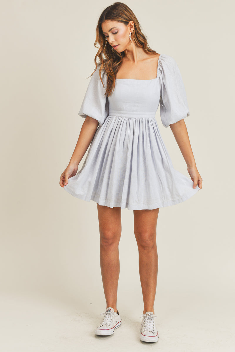 LONDYN 3/4 SLV FIT & FLARE MINI DRESS