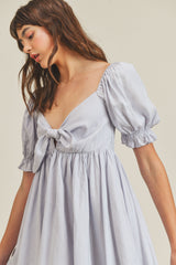 ARIYA FRONT RIBBON TIED MINI DRESS