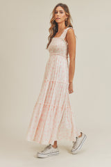 PAULA SMOCKED MIDI DRESS