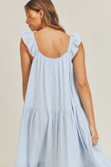 JAYLAH RUFFLE SHOULDER MIDI DRESS