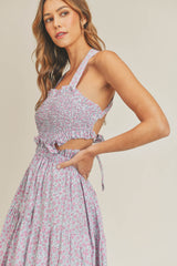 HENLEY SMOCKED MIDI DRESS