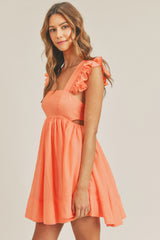 BROOKLYNN RUFFLE SLEEVELESS MINI DRESS