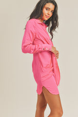 AMANI FRONT TIE SHIRT MINI DRESS