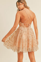 LEILA STRAP TULLE MINI DRESS