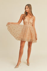 LEILA STRAP TULLE MINI DRESS