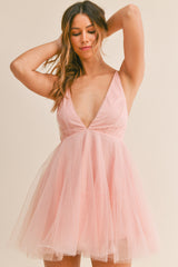 LEILA STRAP TULLE MINI DRESS